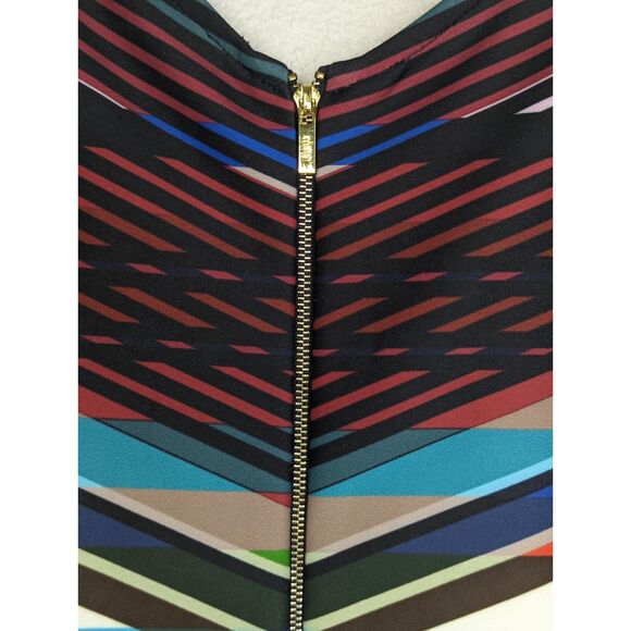 NWT Maia Multicolor Mini Short Sleeve Dress Size 10 Stretch Art to Wear Modern - Picture 6 of 10